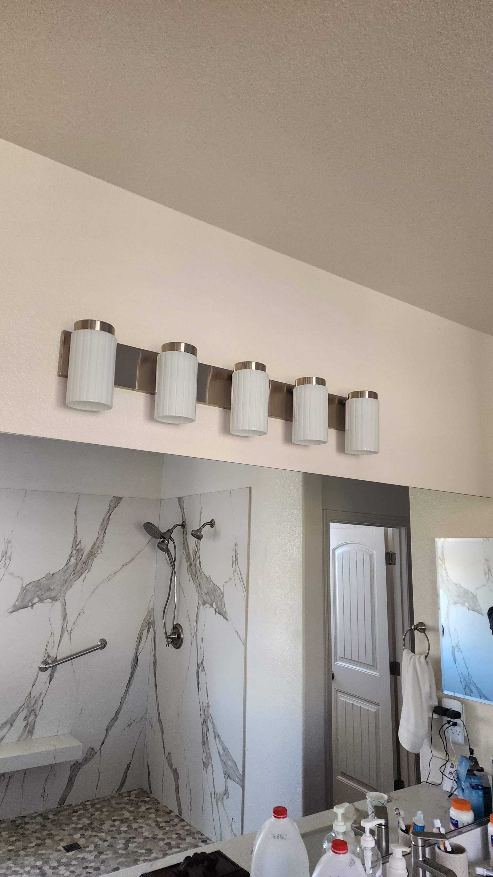 Gallery photos for Kitchen Island Pendants and Bathroom Vanity Light Upgrade: Image #1