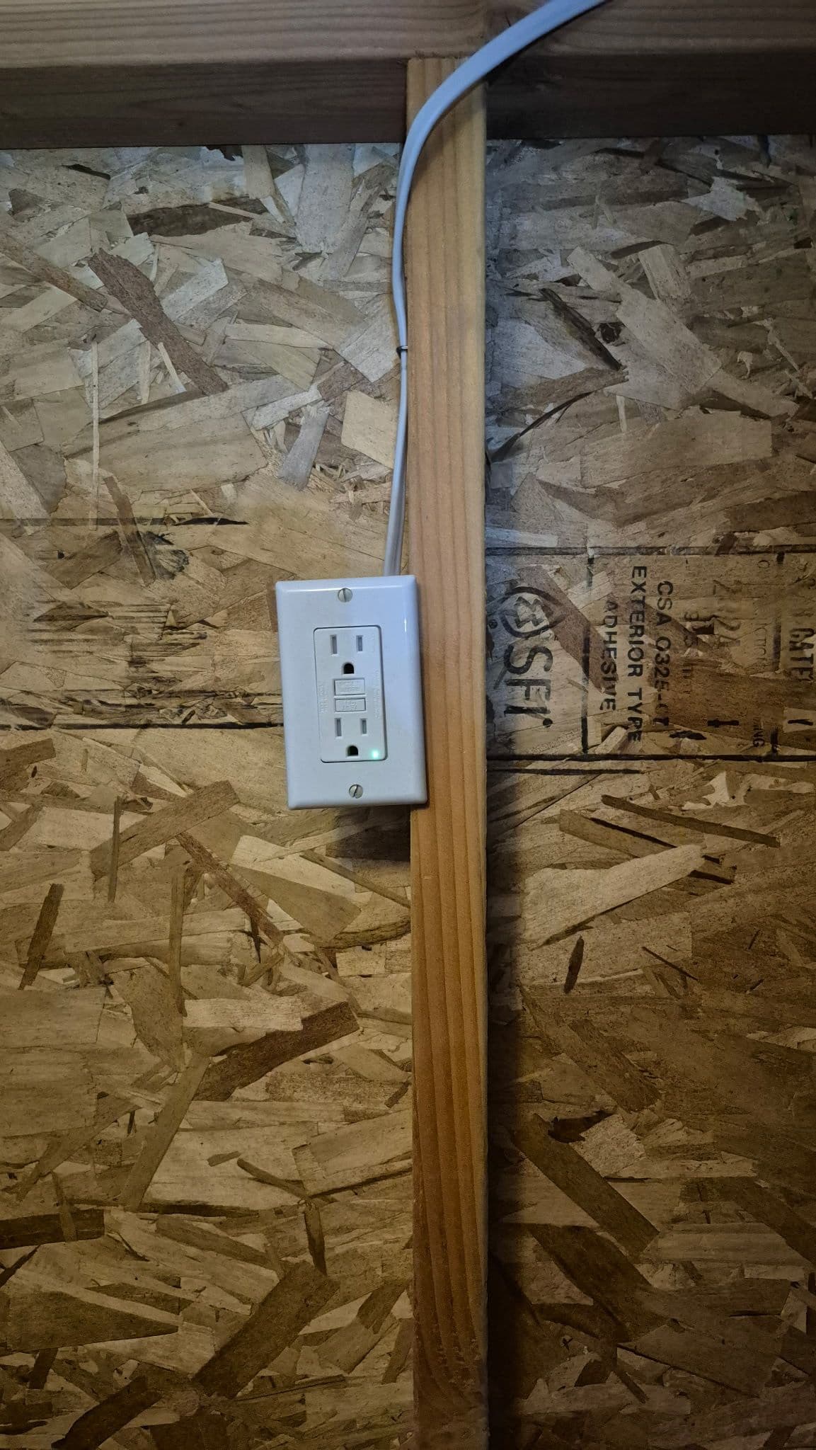 GFCI Outlet Installed in Crawl Space for Leak Detection System image