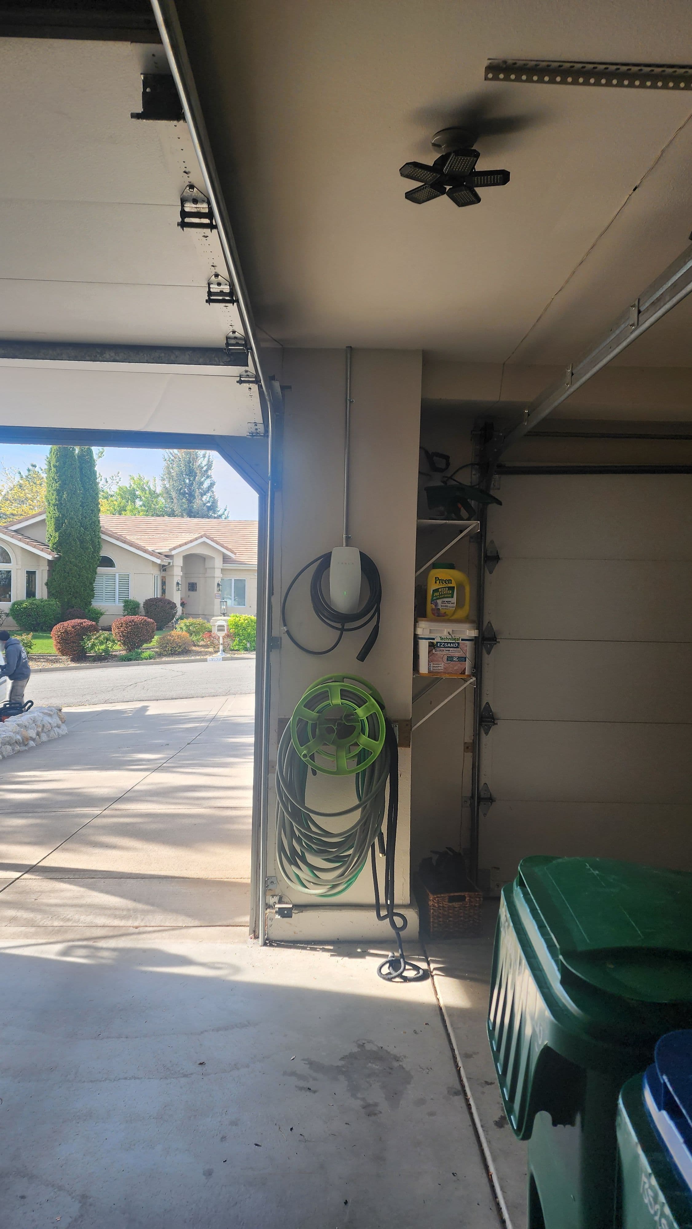 Project Tesla EV Charger Mounted on Center Garage Column image