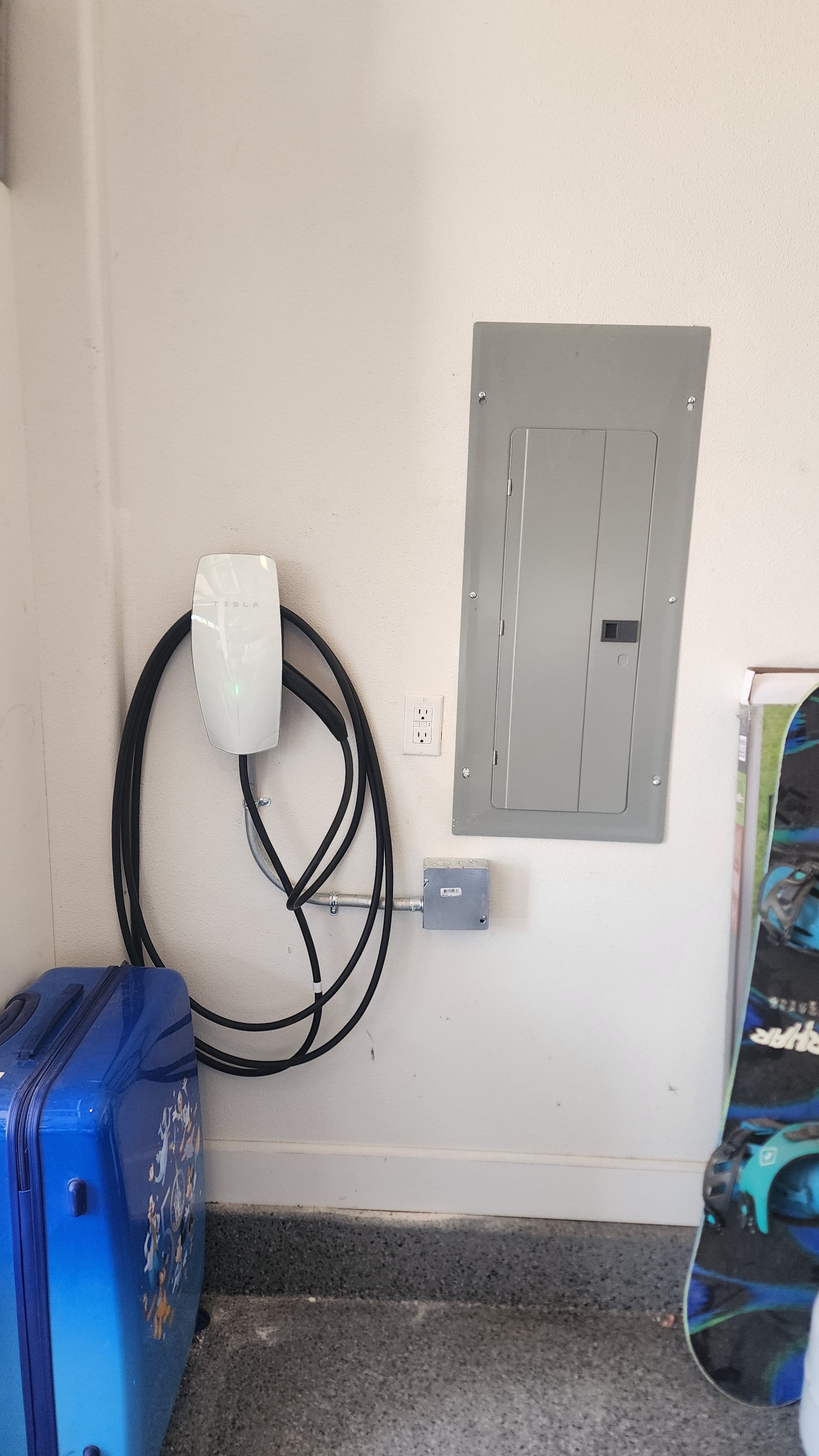 Project Tesla Wall Connector Installed Right in the Garage image