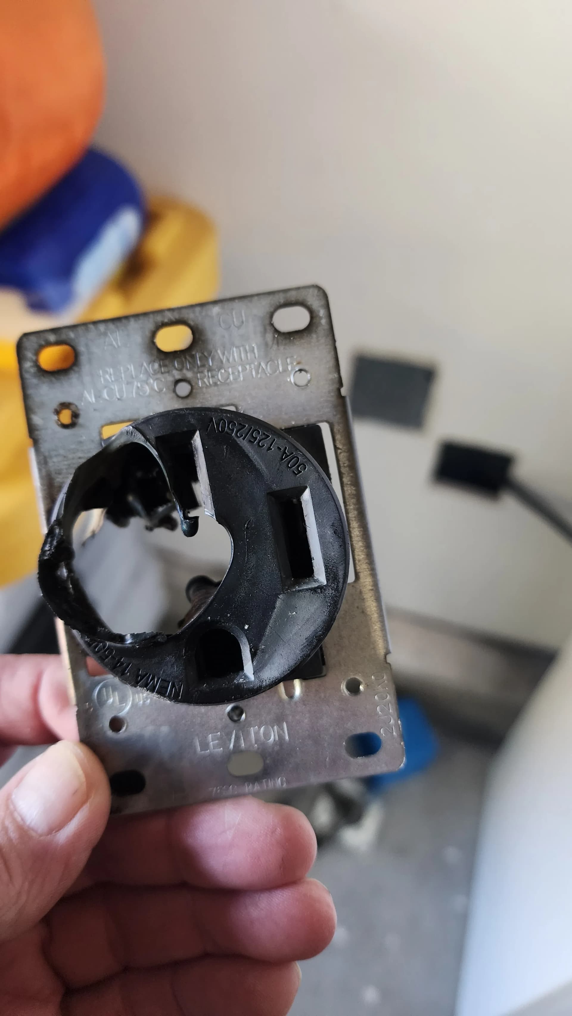 Gallery photos for Burned EV Charging Outlet Replaced With a Proper EV-Rated Circuit: Image #1