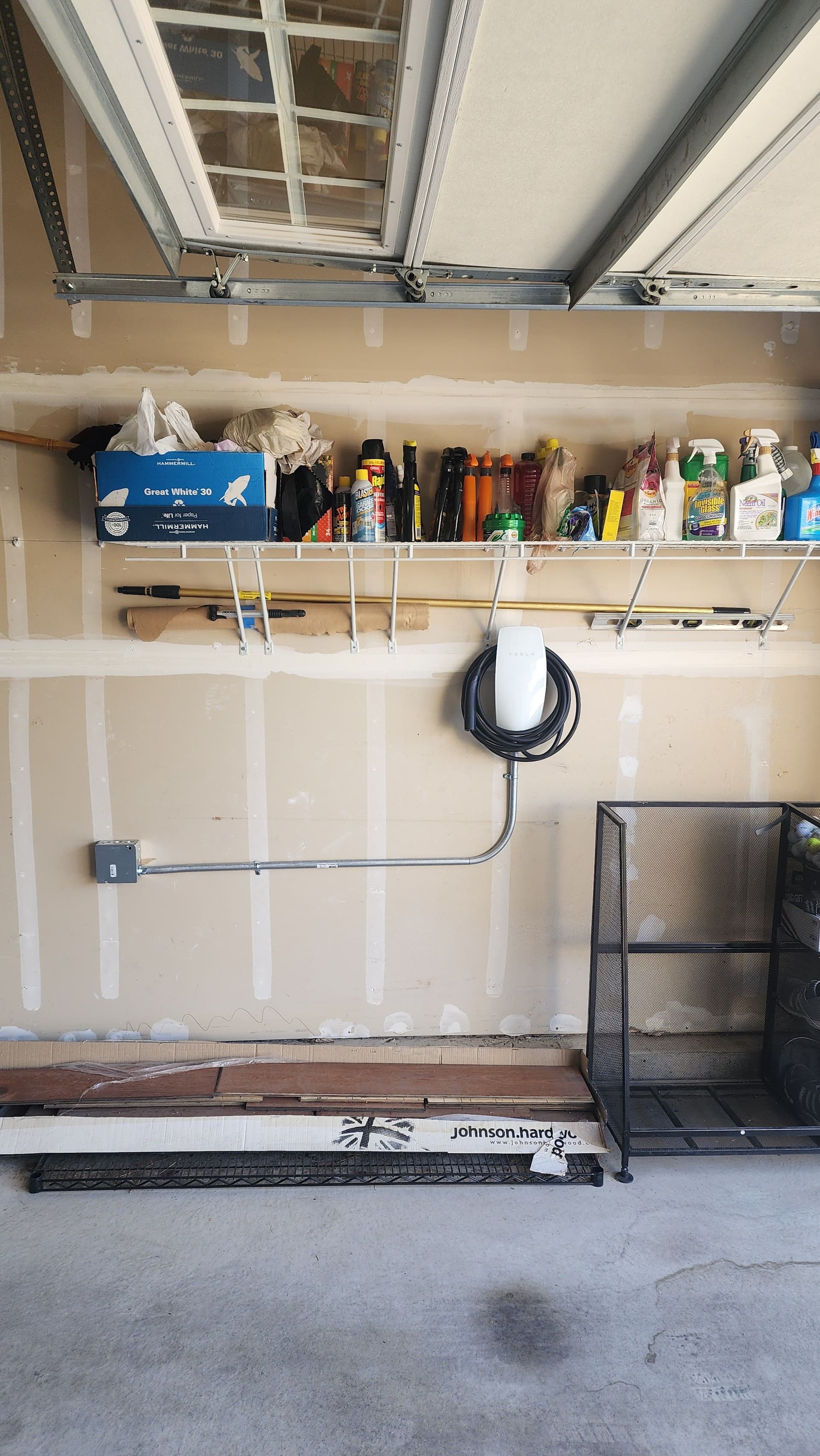 Gallery photos for Tesla Wall Connector Installed Clean in a Home Garage: Image #1