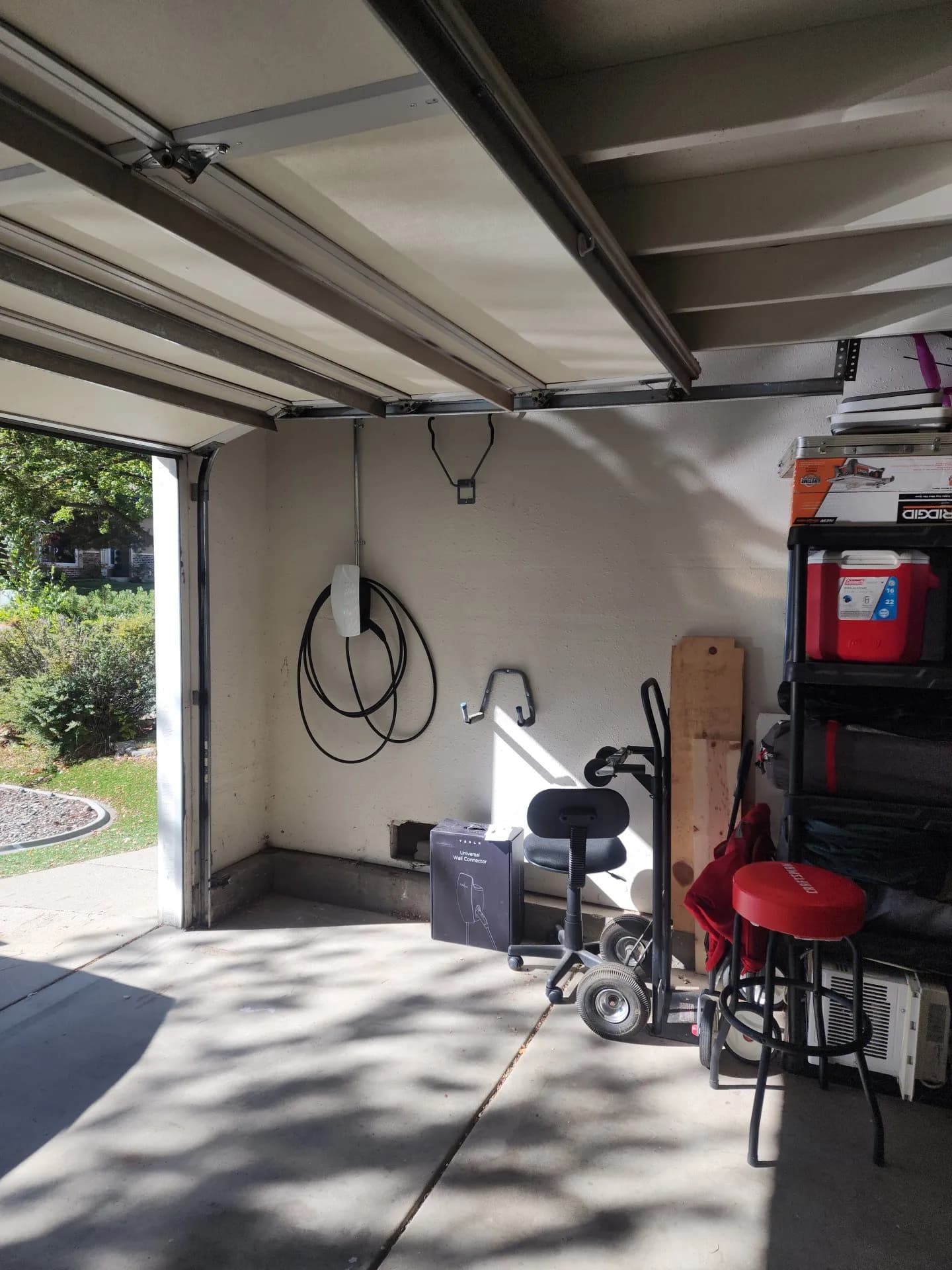 Tesla Wall Connector Installed Clean Through the Crawl Space image